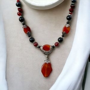 Carnelian and onyx healing necklace